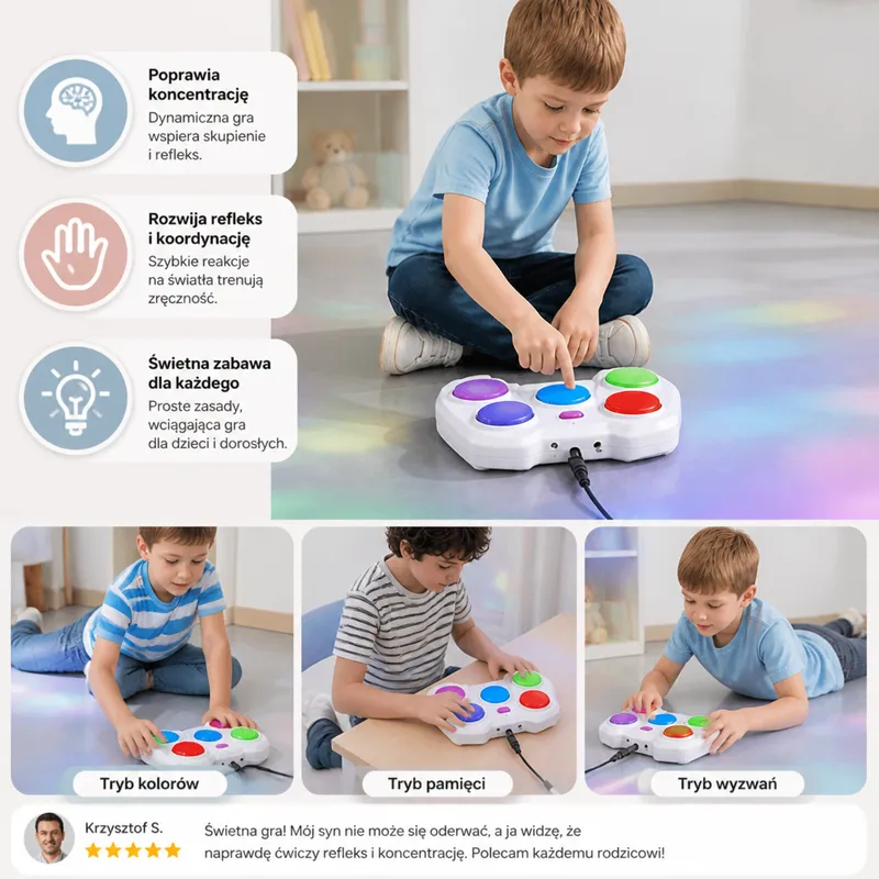 Интерактивна LED игра за рефлекси Light Defense Challenge — снимка 3