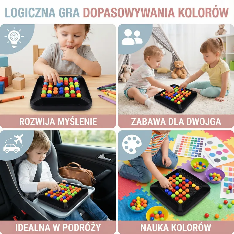 Логическа игра за напасване на цветове с топчета — снимка 3