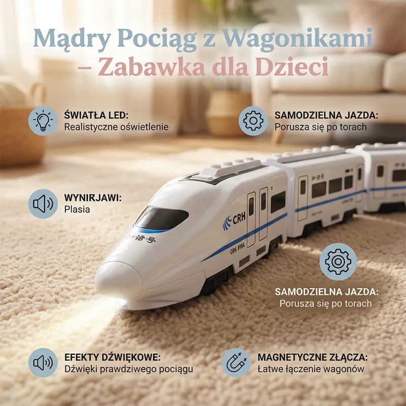 Умно влакче с вагончета, играчка за деца — снимка 2