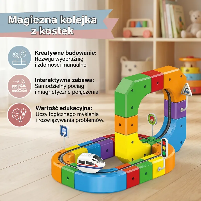 Вълшебно влакче от кубчета, играчка за деца — снимка 2