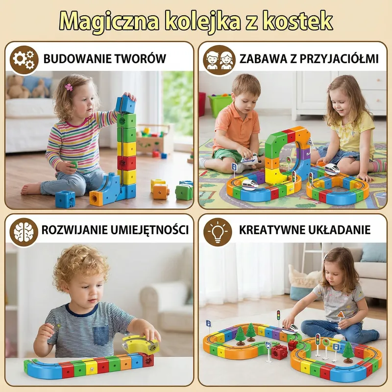 Вълшебно влакче от кубчета, играчка за деца — снимка 3