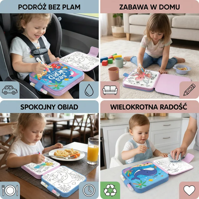 Вълшебна книжка за рисуване с вода за многократна употреба — снимка 3