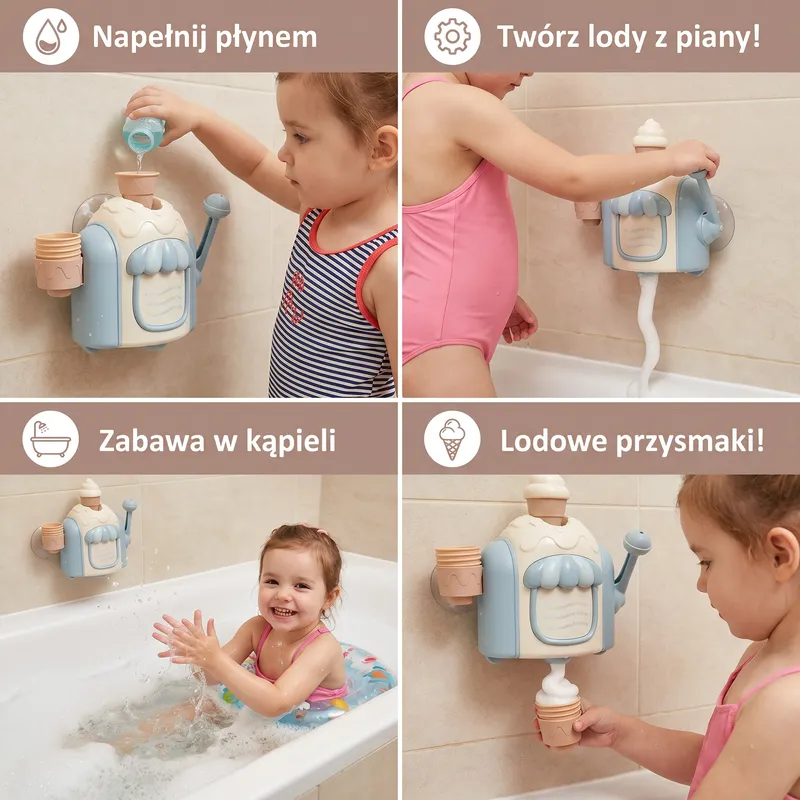 Машина за сладолед с балончета, играчка за баня — снимка 3