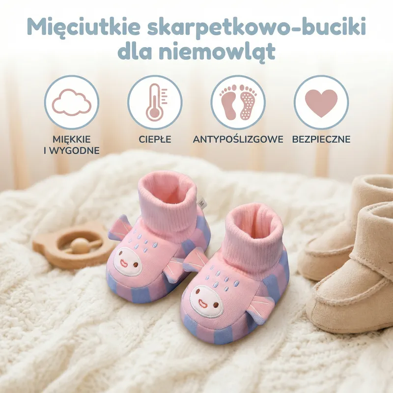 Меки бебешки чорапи-пантофки, топли и нехлъзгащи — снимка 2