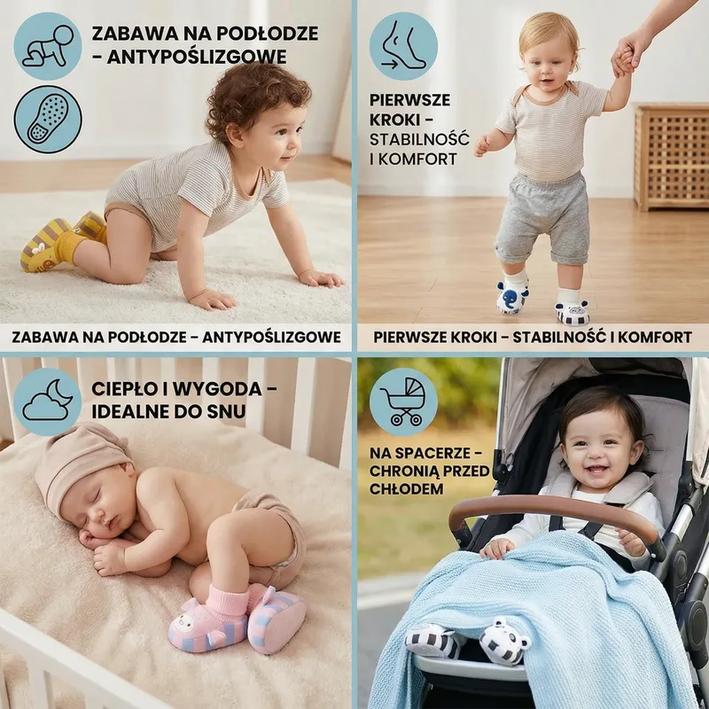 Меки бебешки чорапи-пантофки, топли и нехлъзгащи — снимка 3