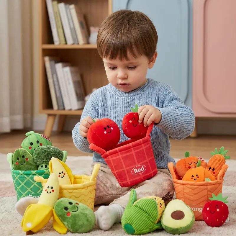 Меки играчки плодове и зеленчуци за сортиране, 4 броя — снимка 2