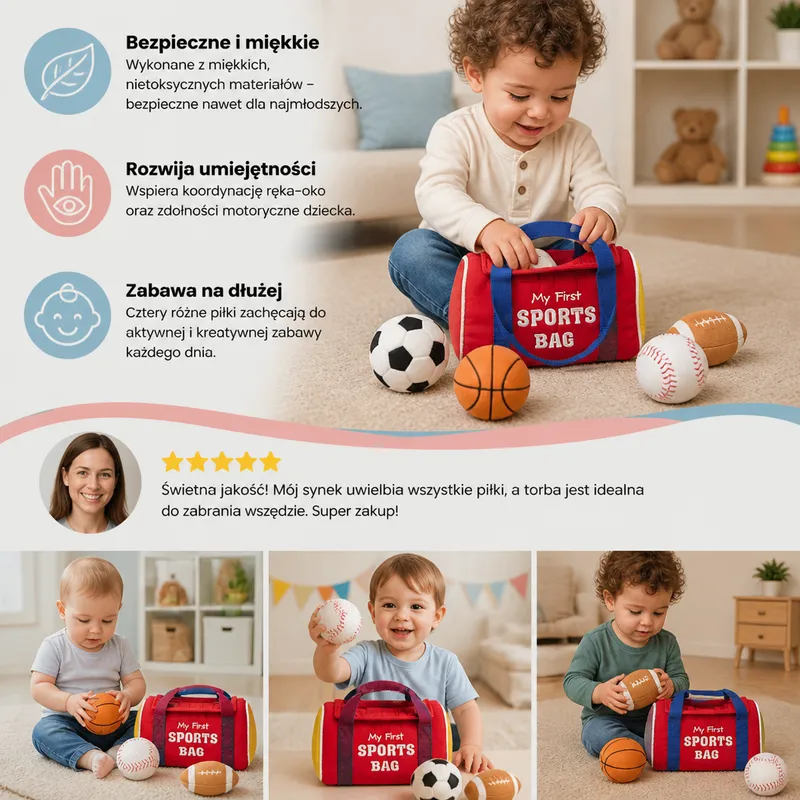 Комплект меки спортни плюшени играчки за бебета — снимка 3