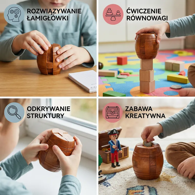 Дървена 3D образователна игра Монтесори с пъзел — снимка 3