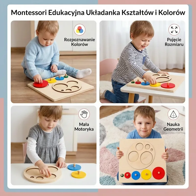 Монтесори дървен сортер по форми и цветове — снимка 3