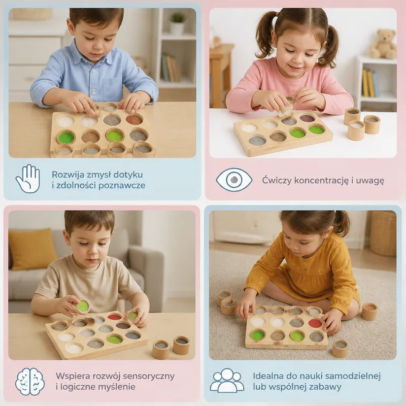 Сензорна образователна игра Монтесори за пипане — снимка 3
