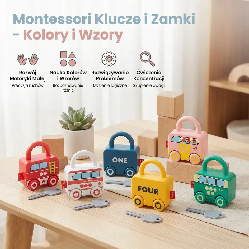 Монтесори ключове и ключалки, цветове и шарки — снимка 2