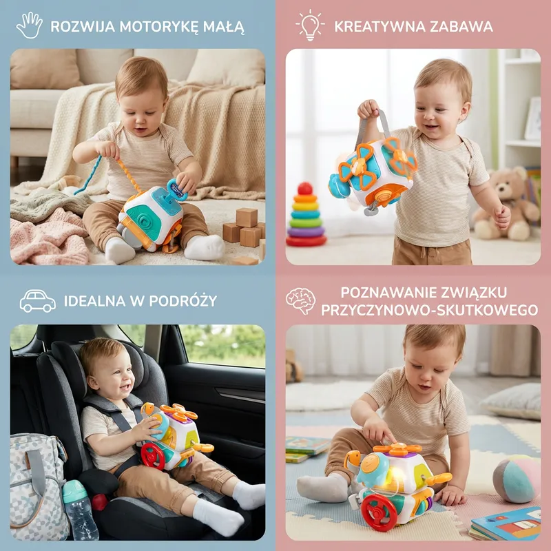 Кубче за активности Монтесори 22 в 1 за малки деца — снимка 3