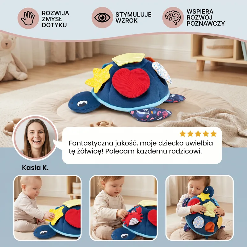 Монтесори мека сензорна играчка костенурка — снимка 4