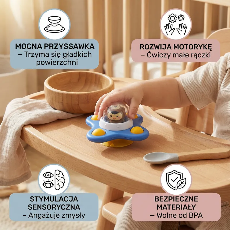 Монтесори въртящ спинер с вендуза, образователна играчка — снимка 2