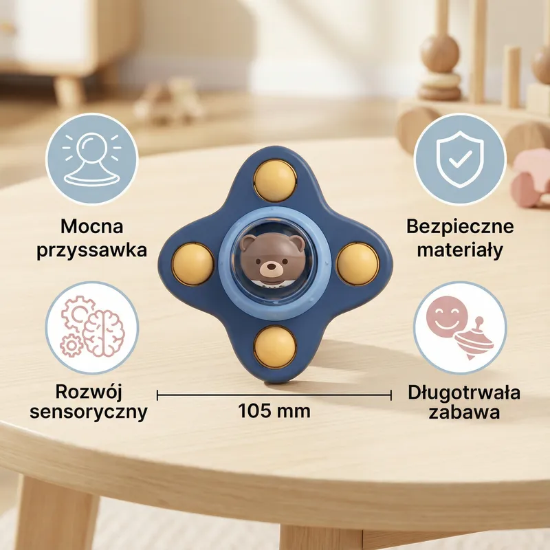 Монтесори въртящ спинер с вендуза, образователна играчка — снимка 4