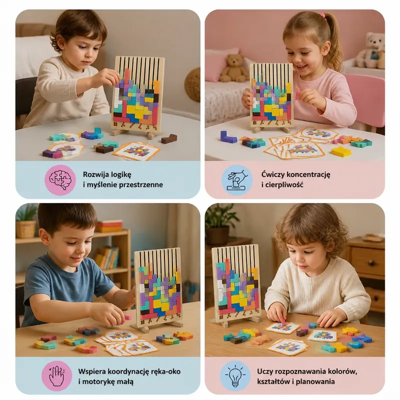Игра Монтесори с дървени блокчета и форми — снимка 3