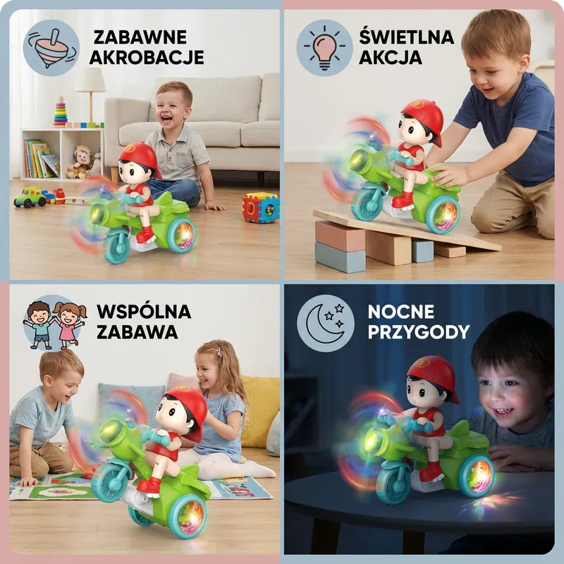 Каскадьорски мотор, интерактивна играчка със светлини — снимка 3