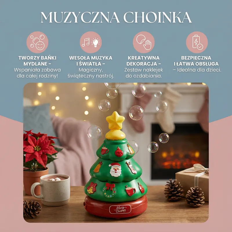Музикална елха със сапунени балони и стикери — снимка 2