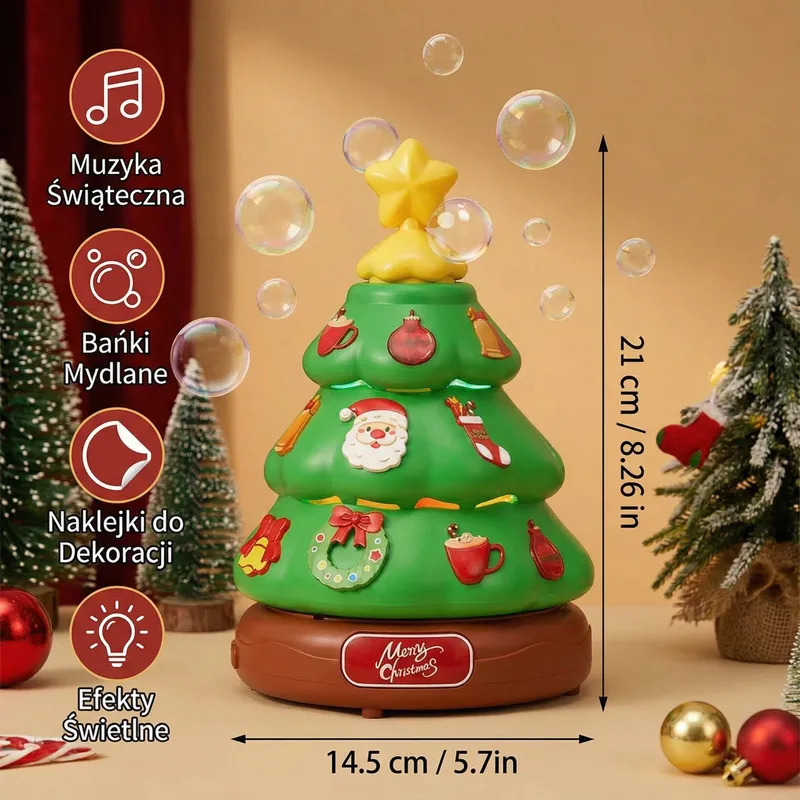 Музикална елха със сапунени балони и стикери — снимка 3