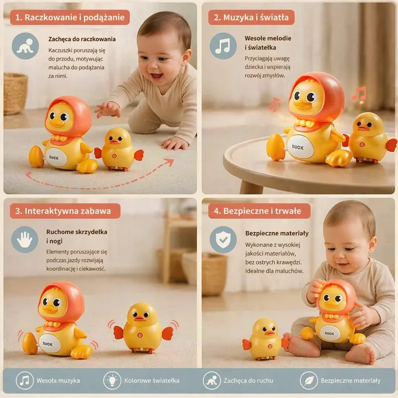 Музикално семейство патета, играчка за пълзене — снимка 3