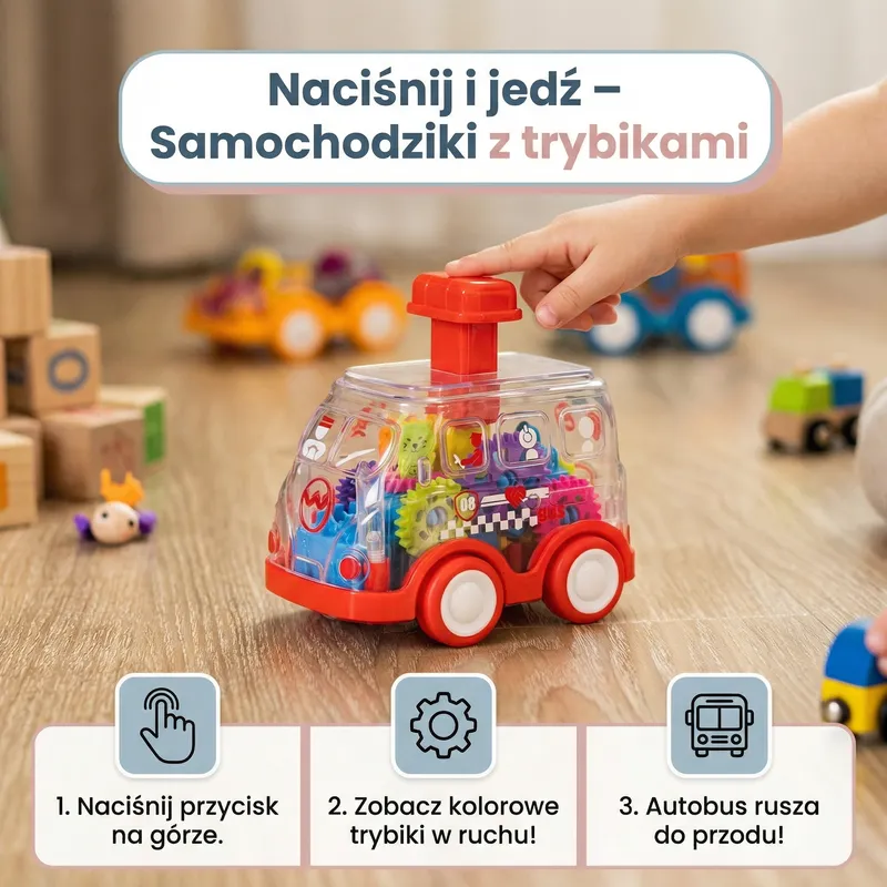 Колички със зъбни колела натисни и карай — снимка 2
