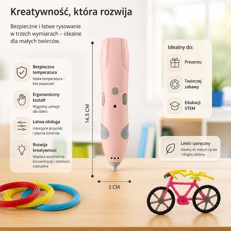 3D писалка с ниска температура, безопасен STEM комплект за деца — снимка 4