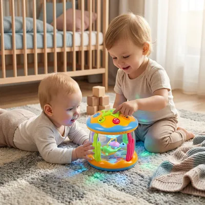 Въртяща се сензорна играчка океан със светлини и музика