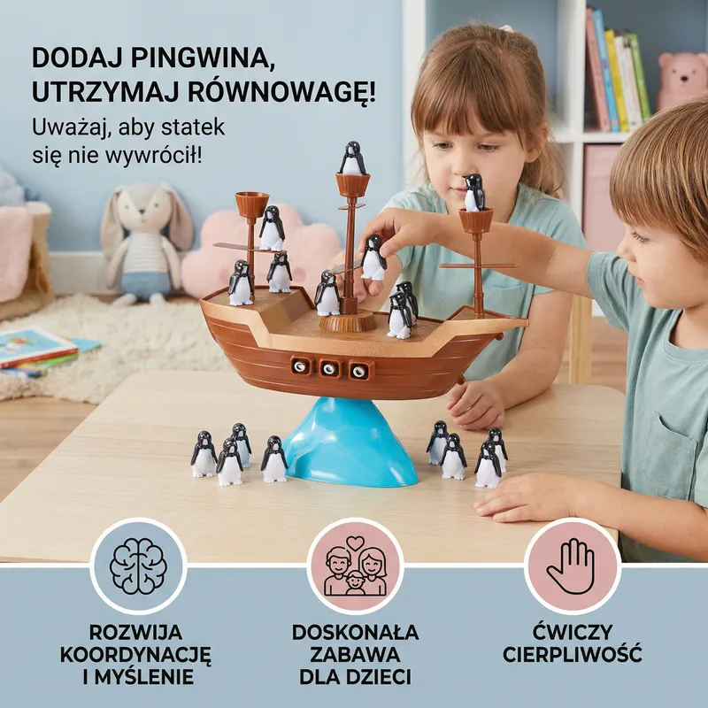 Балансираща игра с пингвин пират — снимка 2