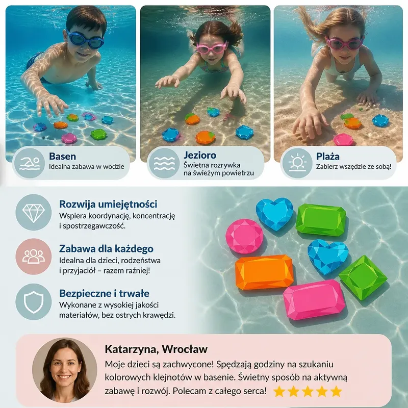 Подводна игра за търсене на цветни камъчета — снимка 3