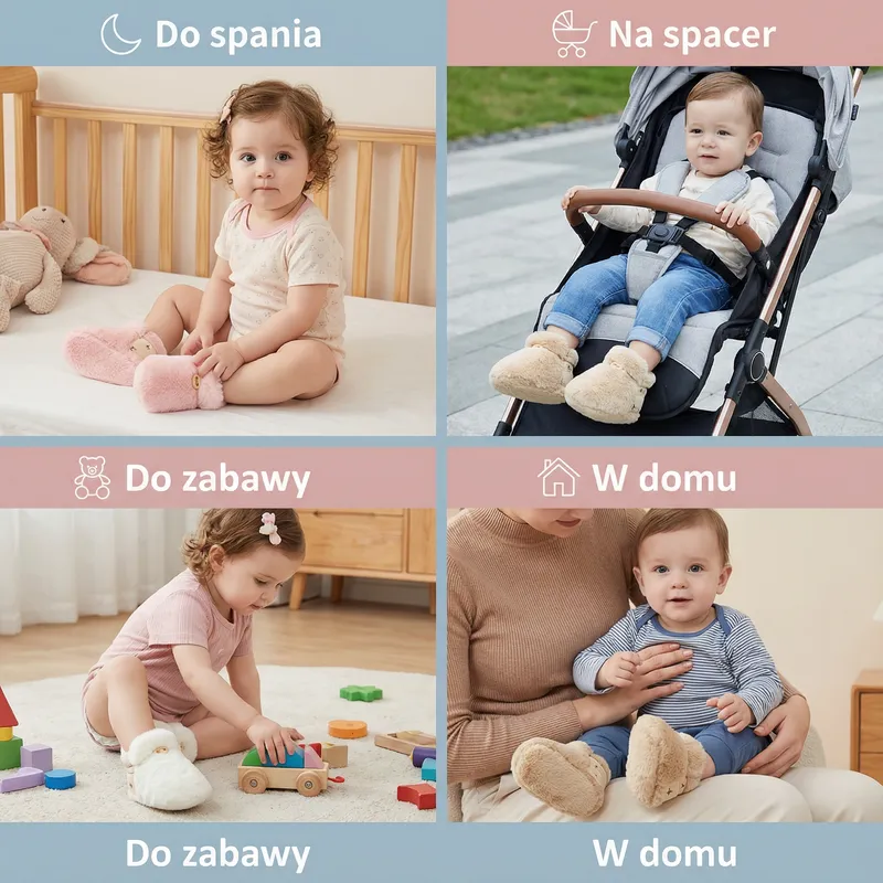 Пухкави бебешки чорапи-пантофки — снимка 2