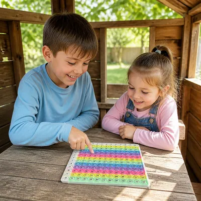 Образователна fidget играчка Rainbow Pop за учене на умножение