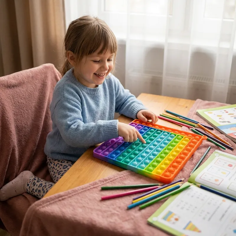 Образователна fidget играчка Rainbow Pop за учене на умножение — снимка 6