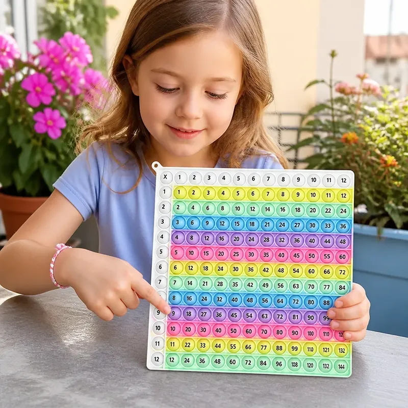 Образователна fidget играчка Rainbow Pop за учене на умножение — снимка 7