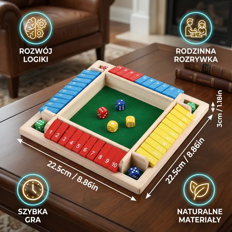 Семейна игра Shut The Box за 4 играчи — снимка 2