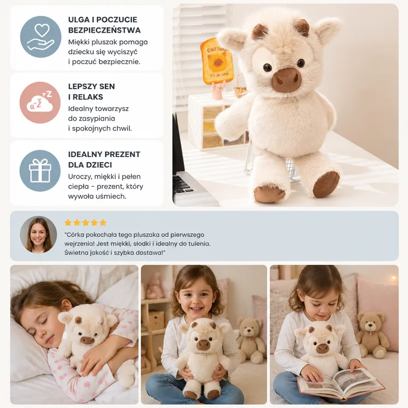 Плюшено теленце, мека играчка за гушкане — снимка 4