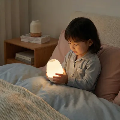 Силиконова LED нощна лампа във формата на яйце