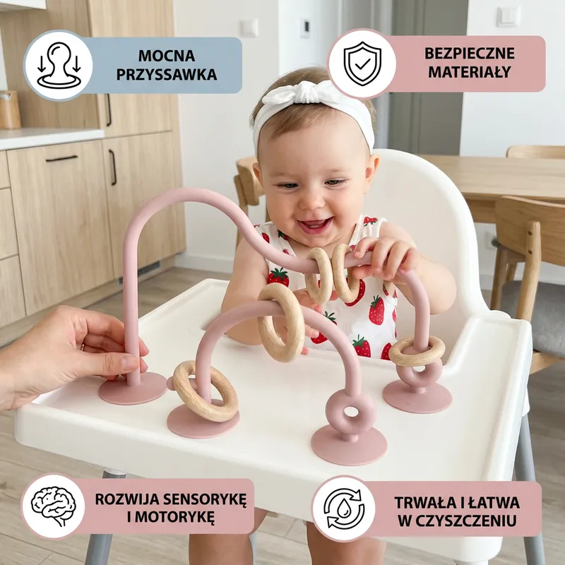 Силиконова сензорна играчка с вендуза за стол за хранене — снимка 2
