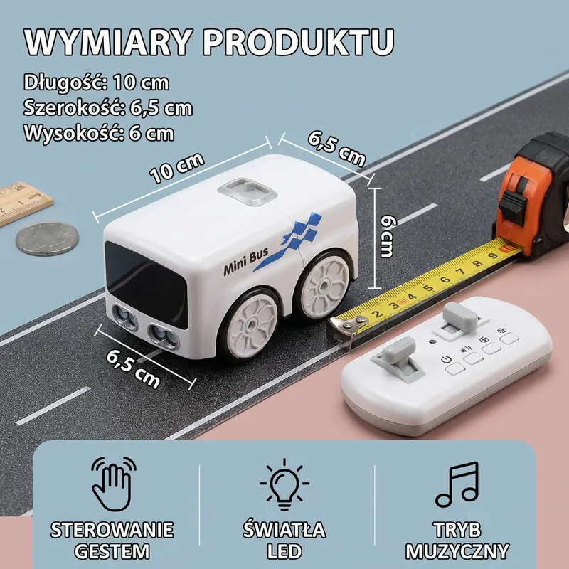 Мини автобус с дистанционно, жестове и светлини — снимка 4