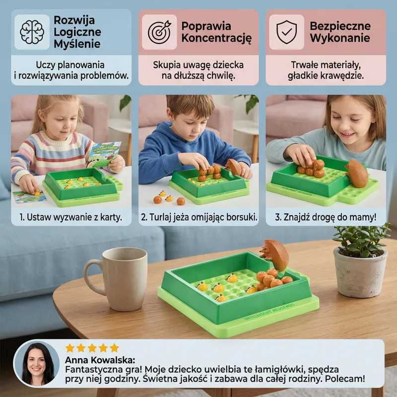 Образователна логическа игра Хитрото таралежче за деца — снимка 4