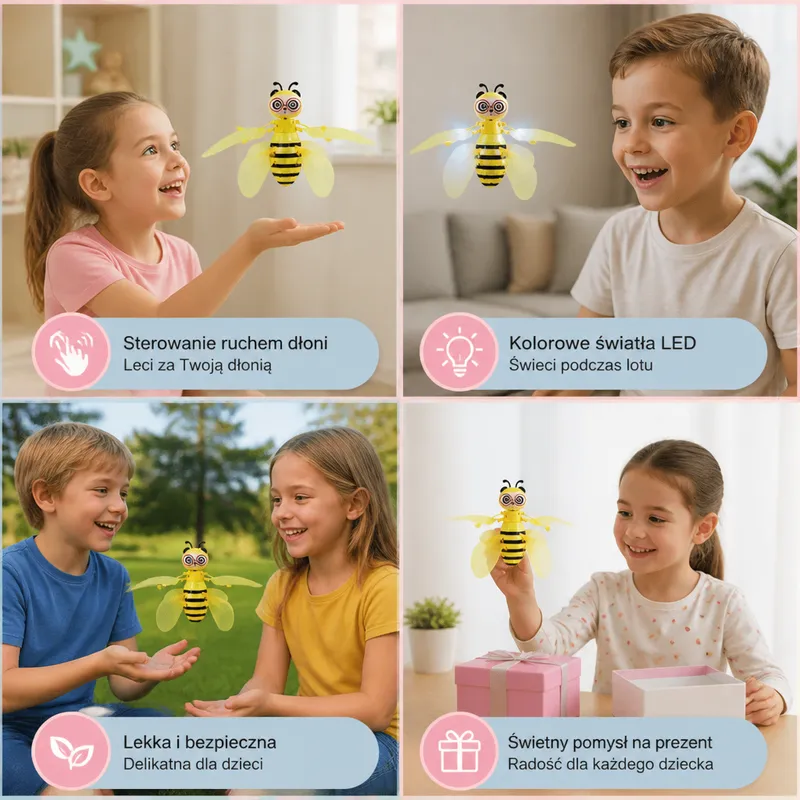 Летяща пчеличка със сензор за движение и LED светлини — снимка 3