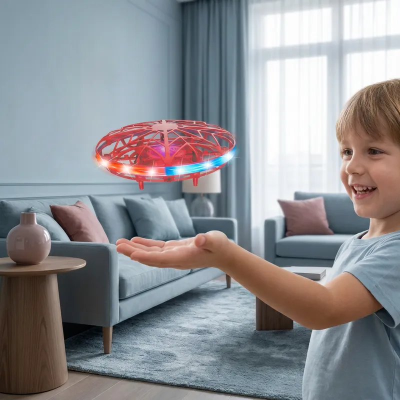 Летящ дрон НЛО с LED светлини и сензор за движение — снимка 9