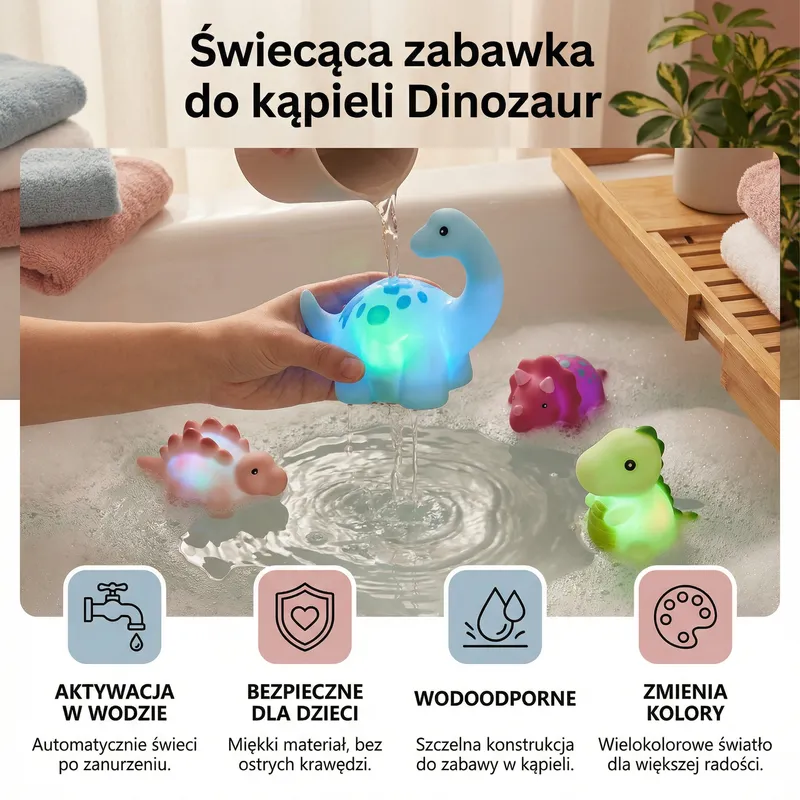 Светеща играчка за баня динозавър — снимка 2