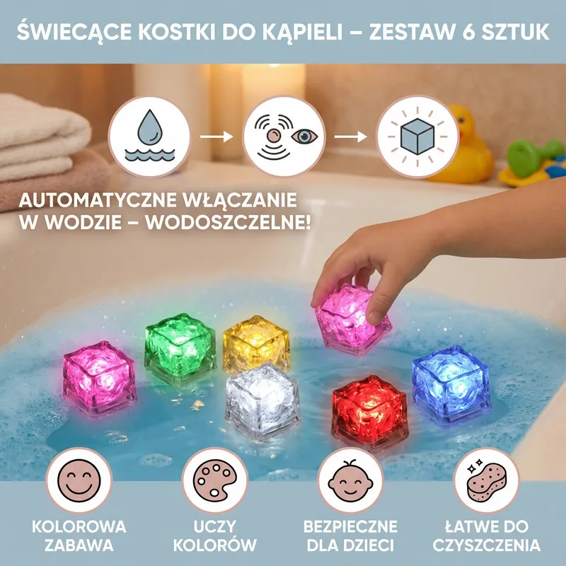 Светещи кубчета за баня, комплект 6 броя — снимка 2