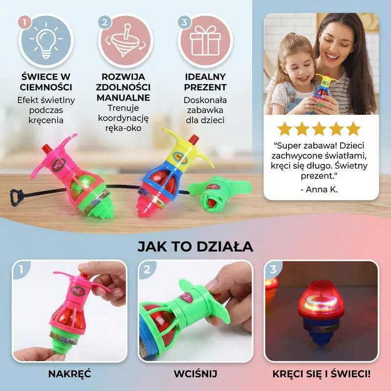 Светещ LED пумпал, цветна играчка за подарък — снимка 2