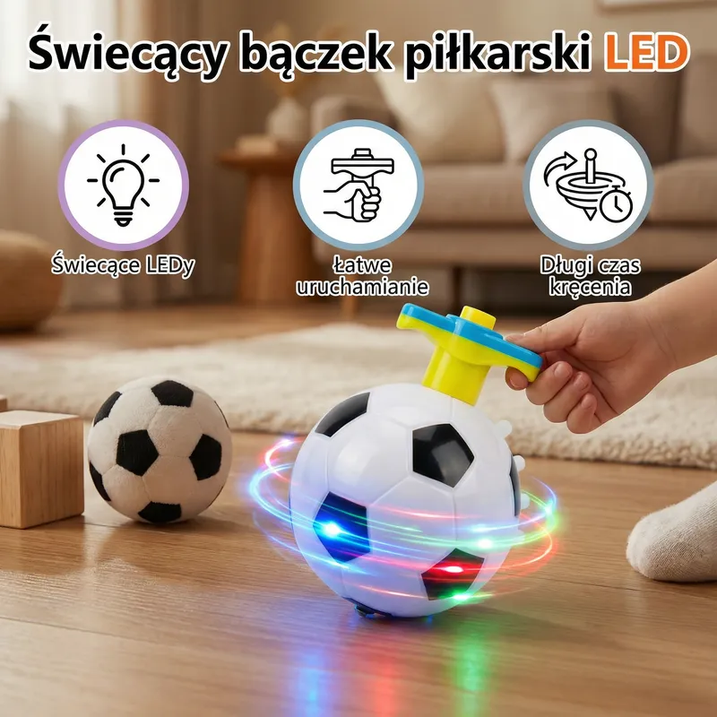 Светещ футболен пумпал с LED светлини — снимка 2