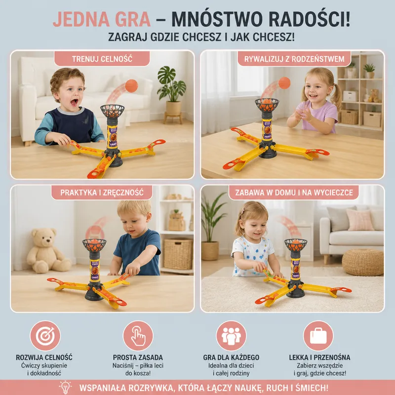 Бърза игра с баскетболен кош за цялото семейство — снимка 4