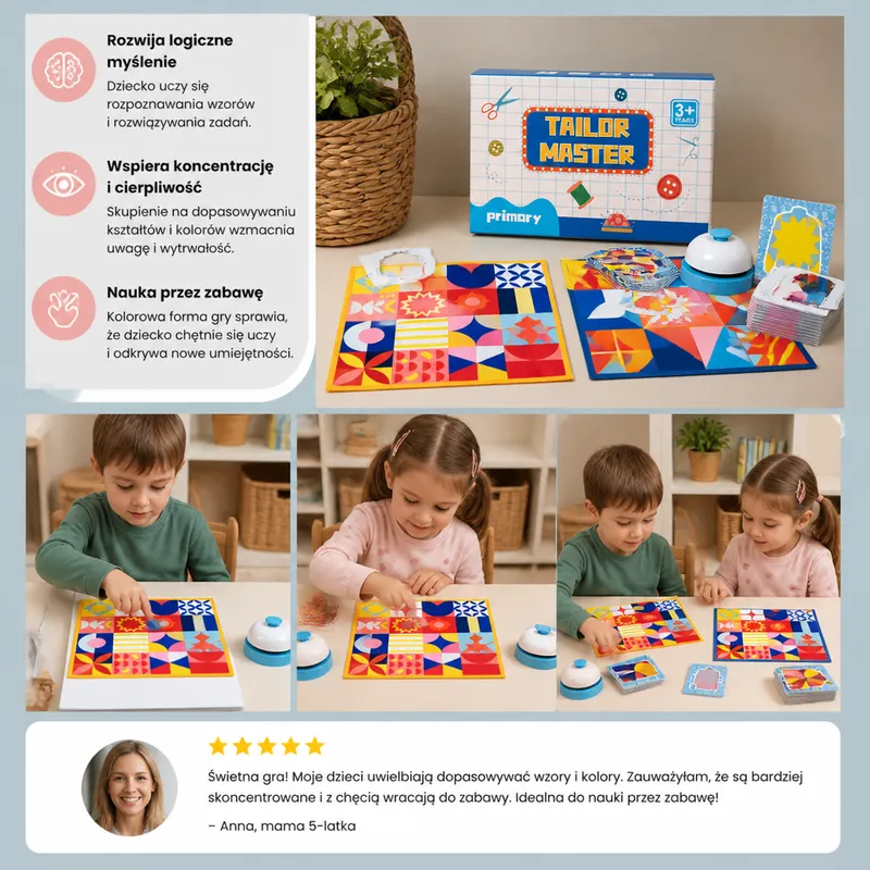 Tailor Master дървена игра за напасване на форми — снимка 3