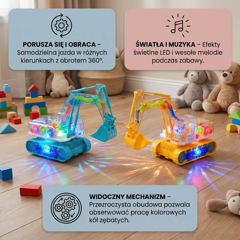 Танцуващ и светещ багер с музика — снимка 2