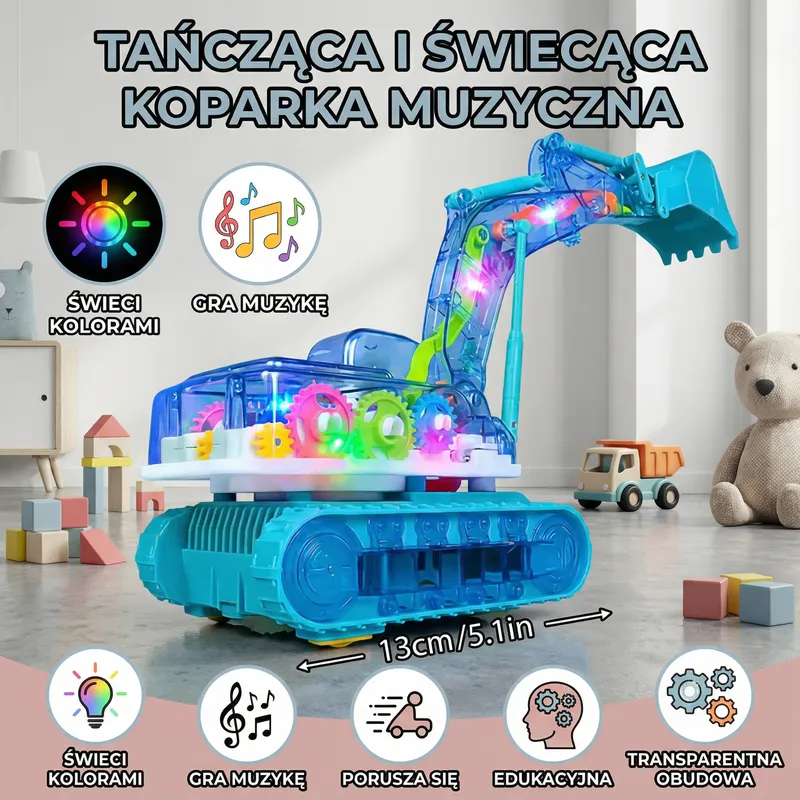 Танцуващ и светещ багер с музика — снимка 3