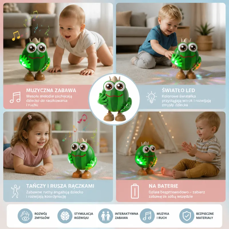 Танцуваща играчка диня със светлини и музика за бебета — снимка 4